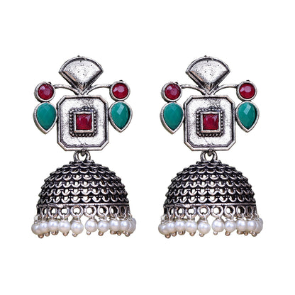 Gorgeous Geometry jhumka earring (Multicolored)