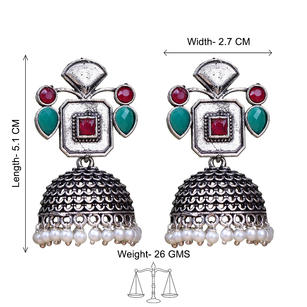 Gorgeous Geometry jhumka earring (Multicolored)