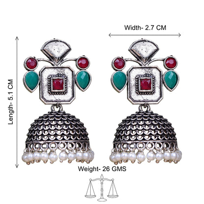 Gorgeous Geometry jhumka earring (Multicolored)