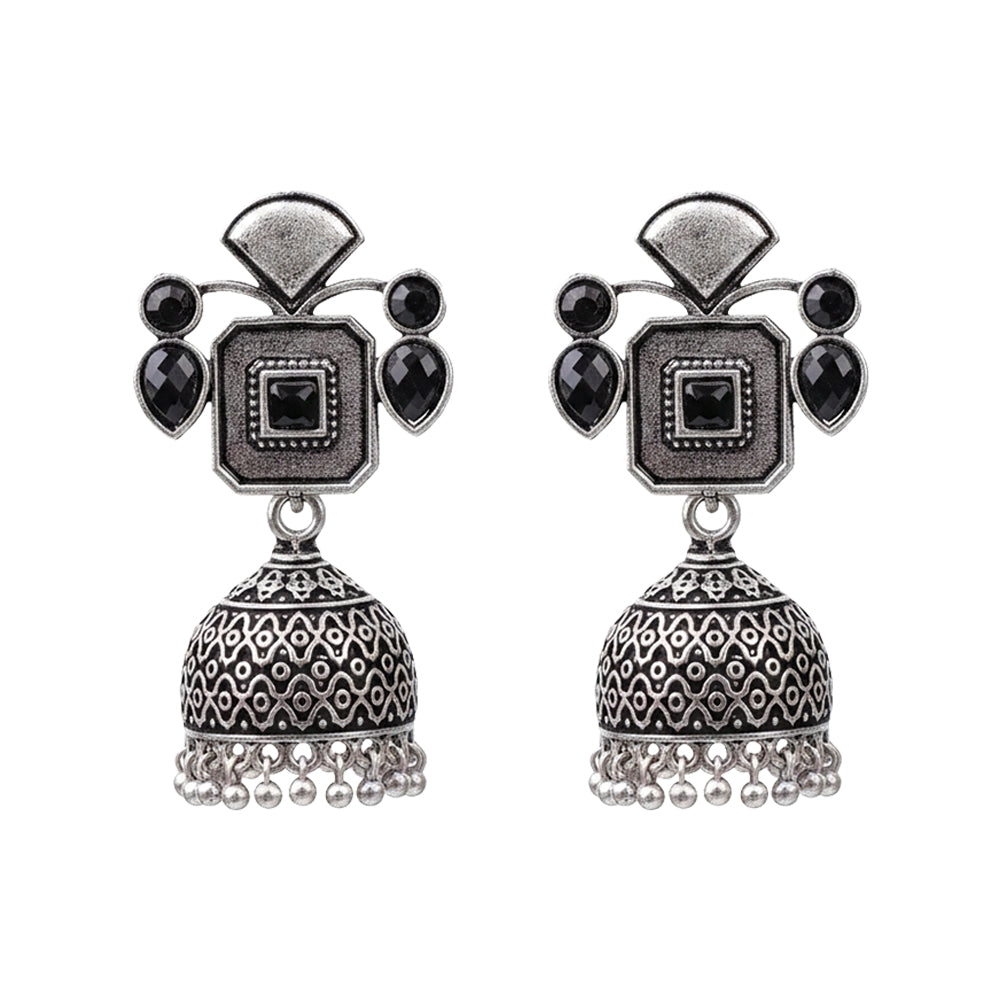 Gorgeous Geometry jhumka earring (Black)