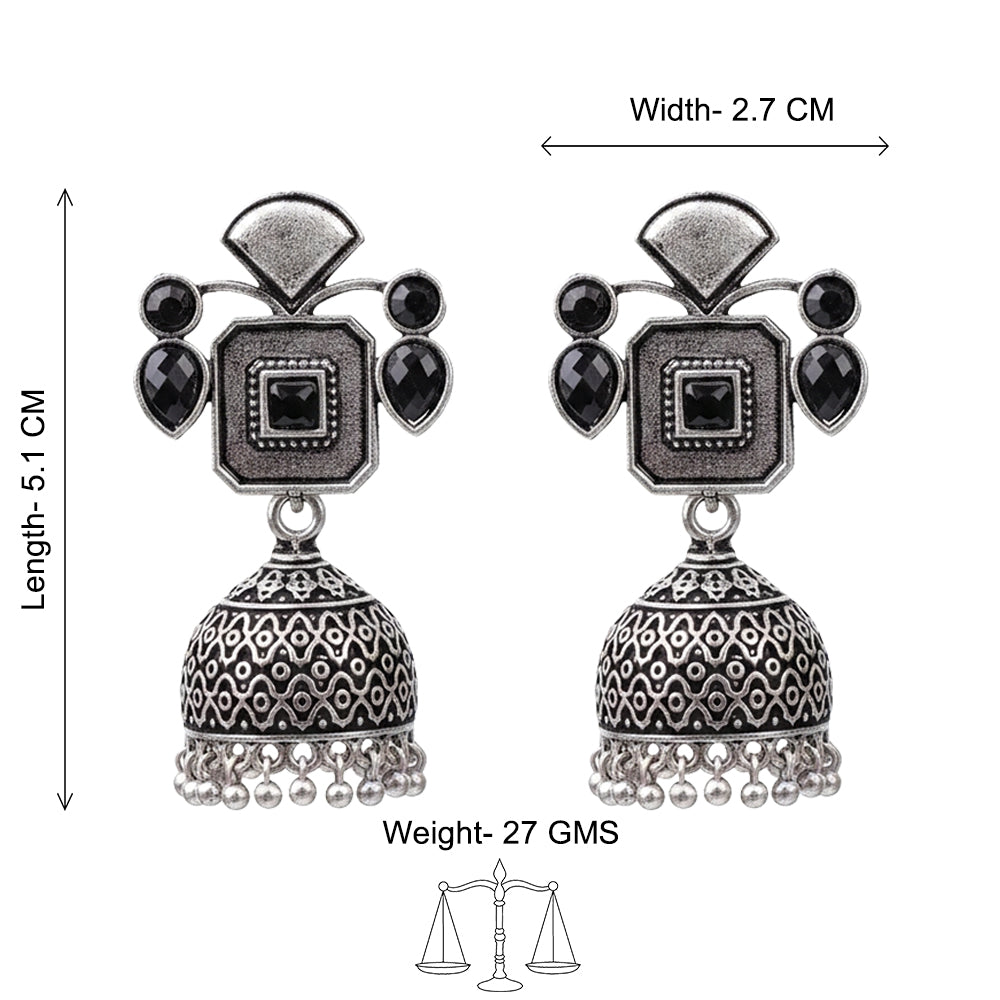 Gorgeous Geometry jhumka earring (Black)