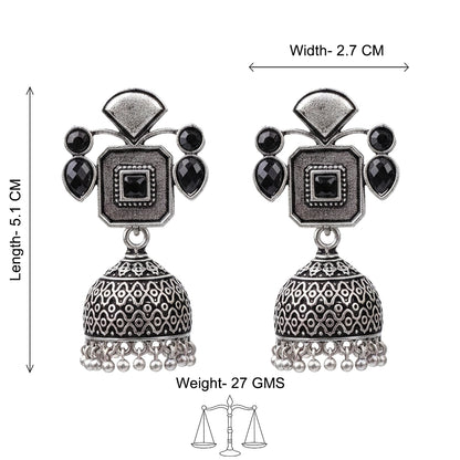 Gorgeous Geometry jhumka earring (Black)