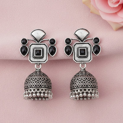 Gorgeous Geometry jhumka earring (Black)