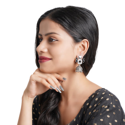 Gorgeous Geometry jhumka earring (Red)
