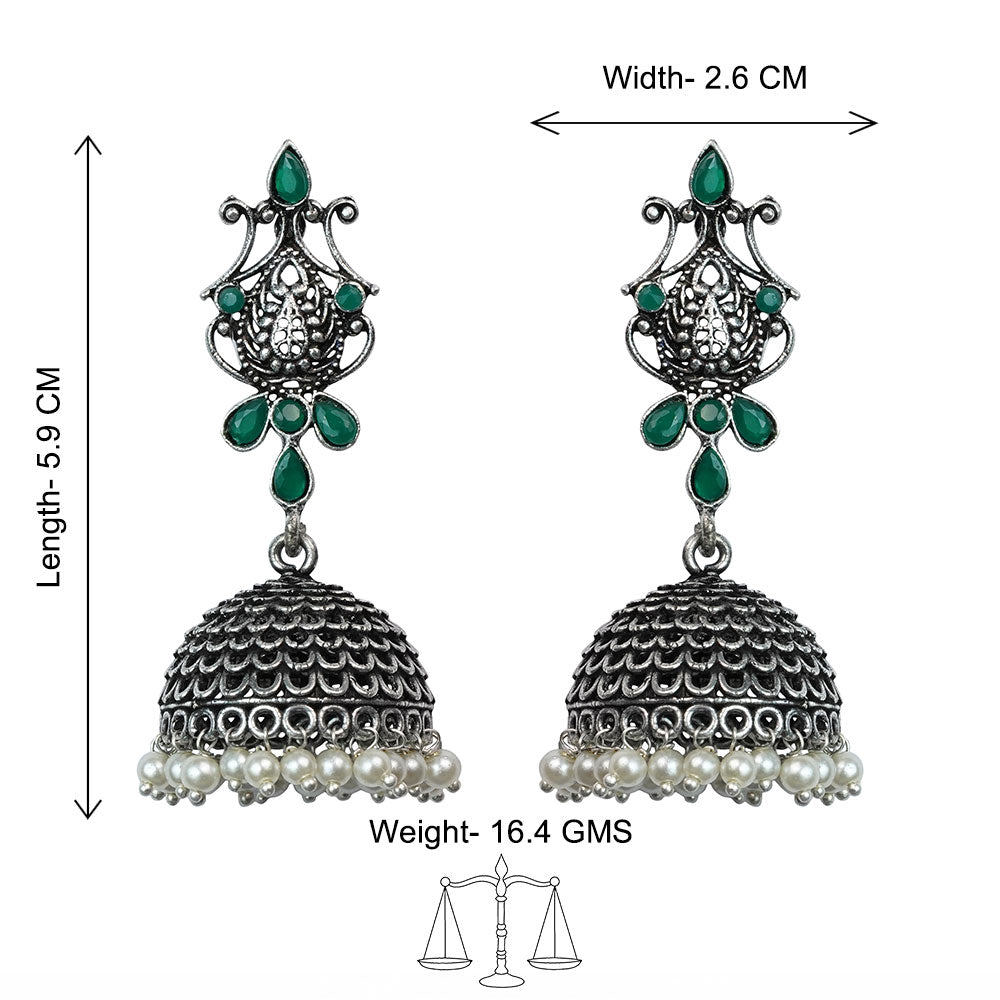 Kalash Kamal Jhumka earring (Green)