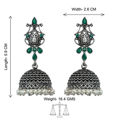 Kalash Kamal Jhumka earring (Green)