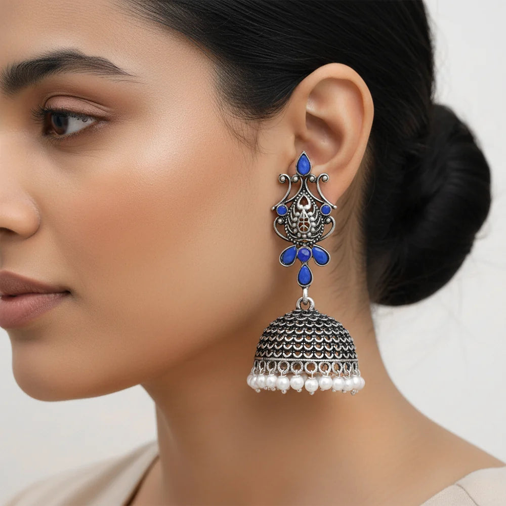 Kalash Kamal earring (Light Orange) Kalash Kamal earring (Blue) Combo set