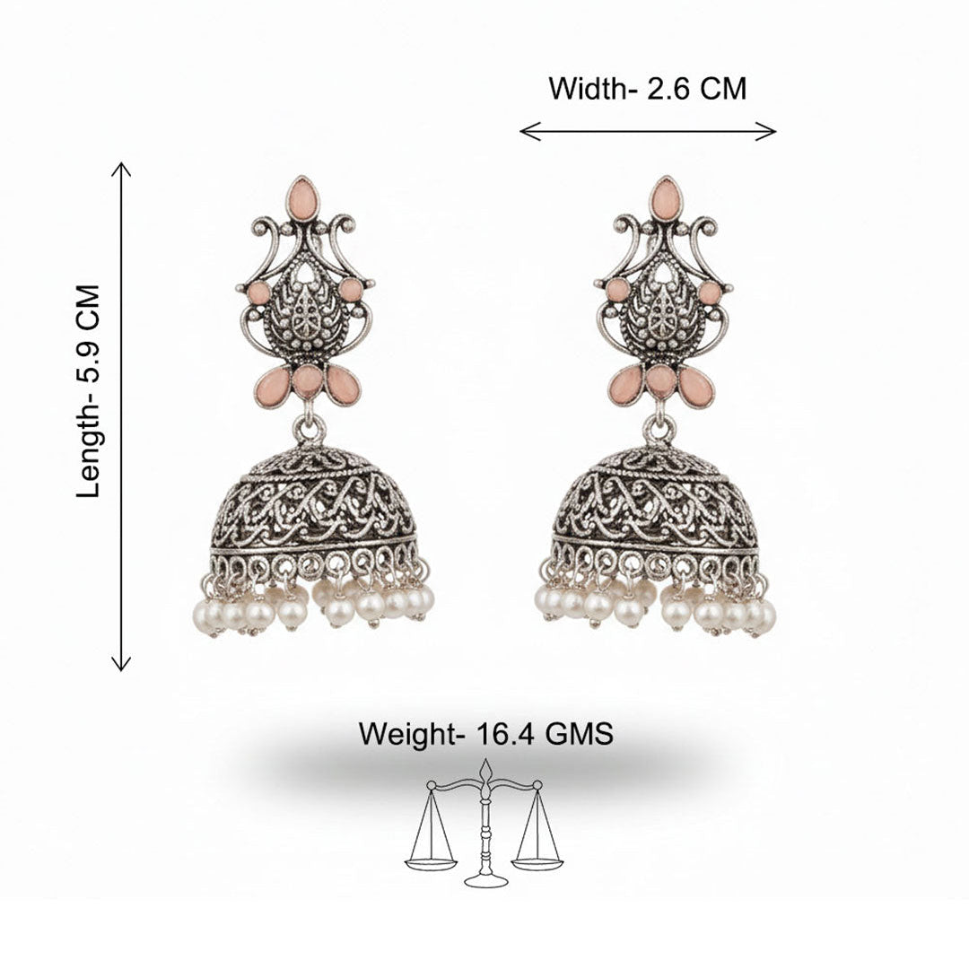 Kalash Kamal earring  Trunk Tales dangler earrings (Silver) Combo set