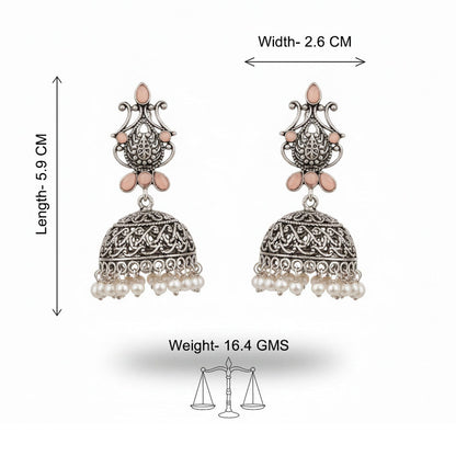 Kalash Kamal earring  Trunk Tales dangler earrings (Silver) Combo set