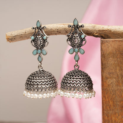 Kalash Kamal Jhumka earring (Mint)
