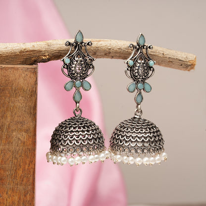 Kalash Kamal Jhumka earring (Mint)