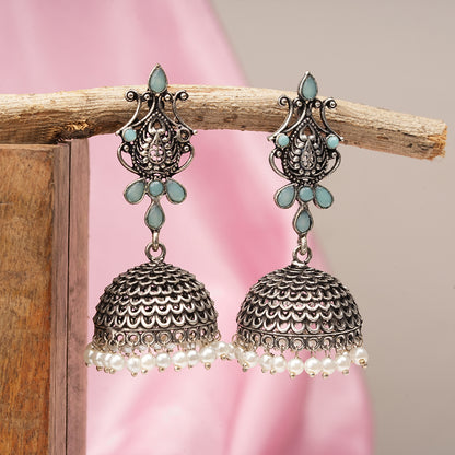 Kalash Kamal Jhumka earring (Mint)