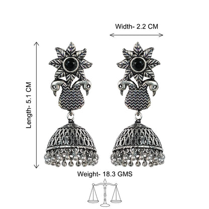 Fearless feathers jhumki earrings (Black)