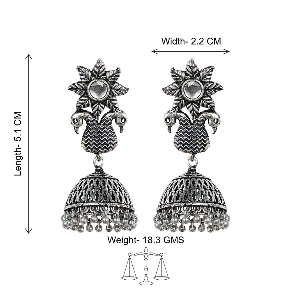 Fearless feathers jhumki earrings (White)