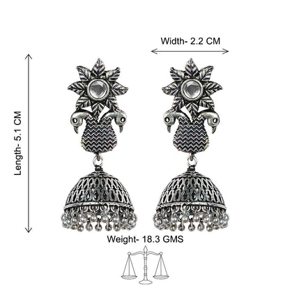 Fearless feathers jhumki earrings (White)