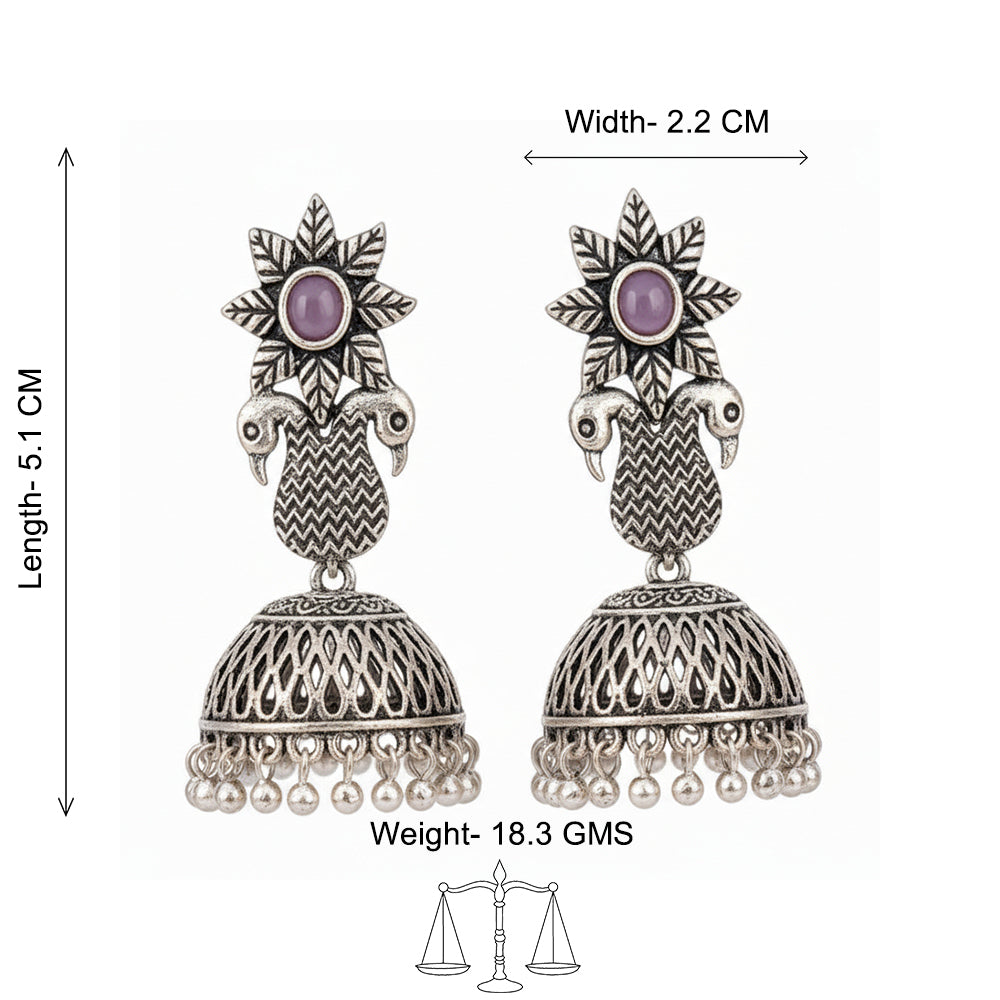 Fearless feathers jhumki earrings (Baby Pink)