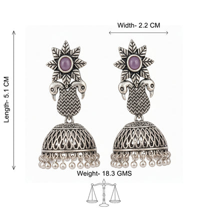 Fearless feathers jhumki earrings (Baby Pink)