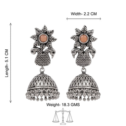 Fearless feathers jhumki earrings (Light Orange)