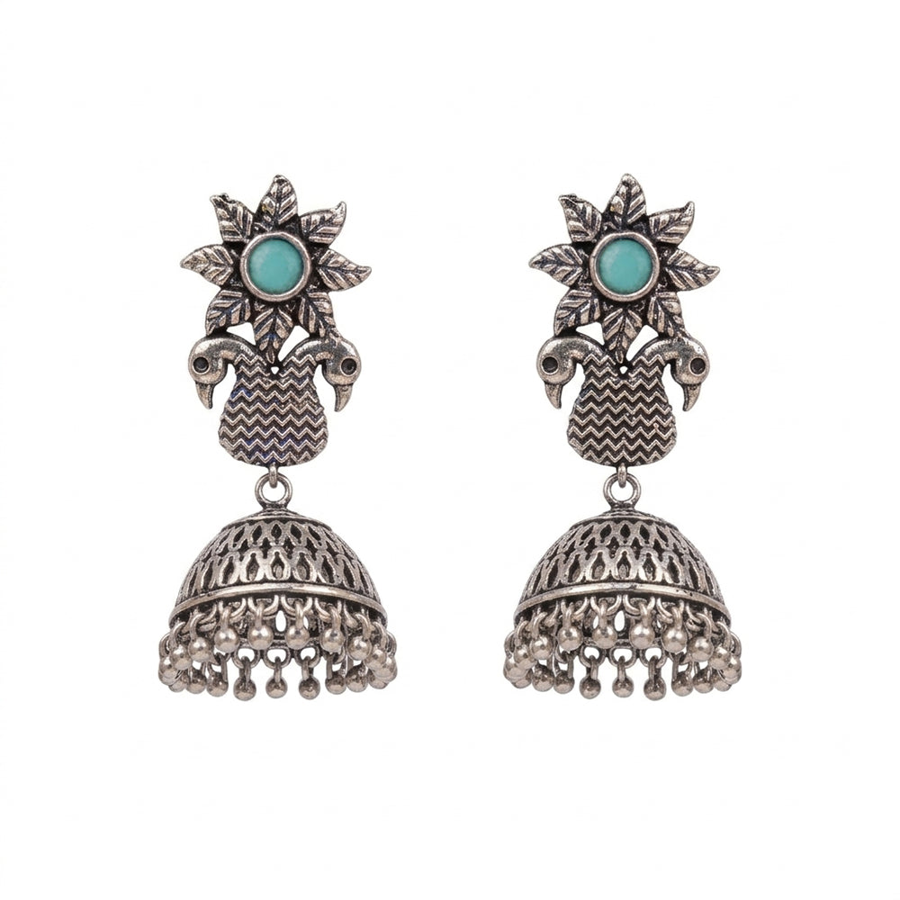 Fearless feathers jhumki earrings (Mint)