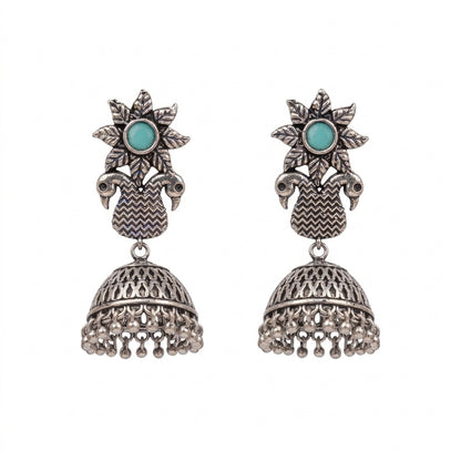 Fearless feathers jhumki earrings (Mint)