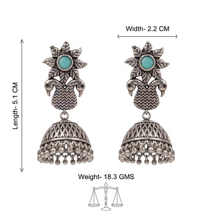 Fearless feathers jhumki earrings (Mint)