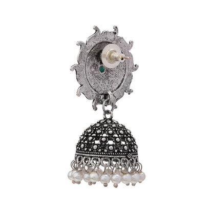 Sooraj radiance pearl jhumki earring (Green)