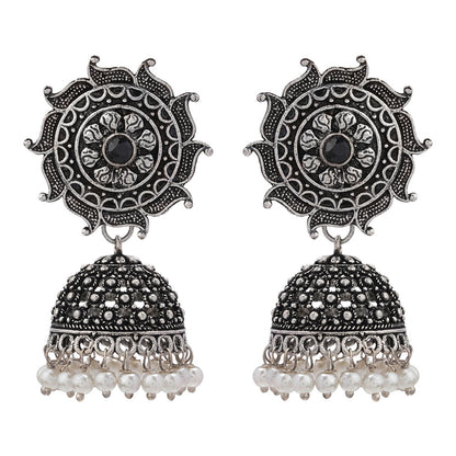 Sooraj radiance pearl jhumki earring (Black)