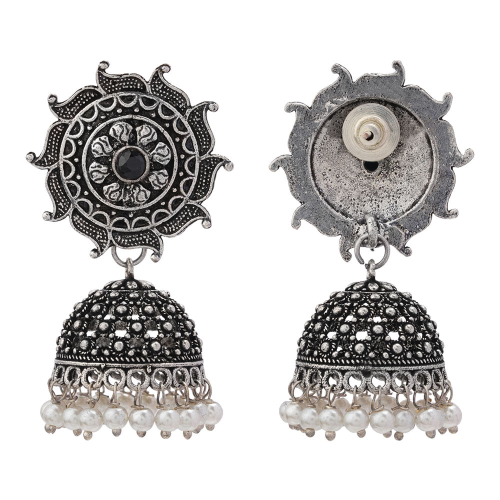 Sooraj radiance pearl jhumki earring (Black)