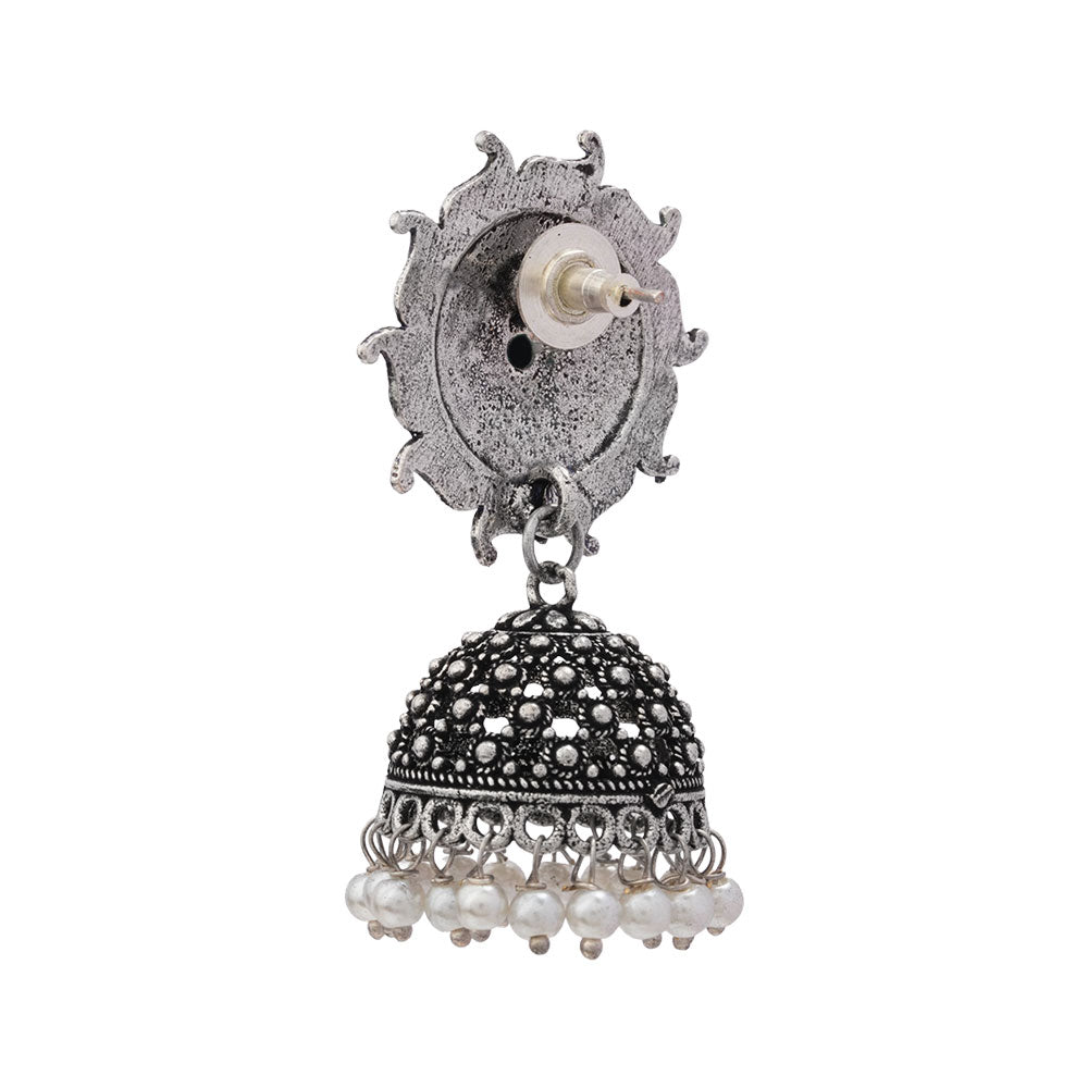 Sooraj radiance pearl jhumki earring (Black)