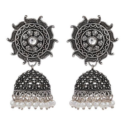 Sooraj radiance pearl jhumki earring (White)