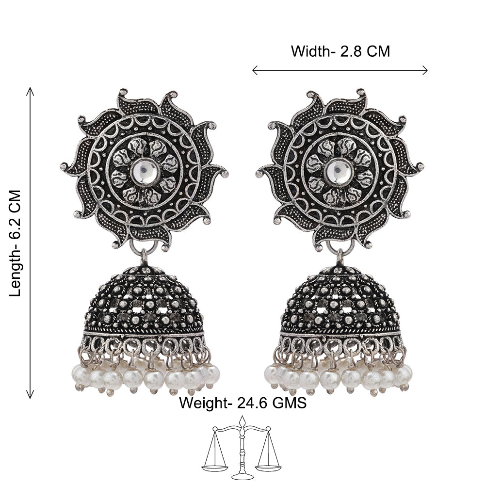 Sooraj radiance pearl jhumki earring (White)