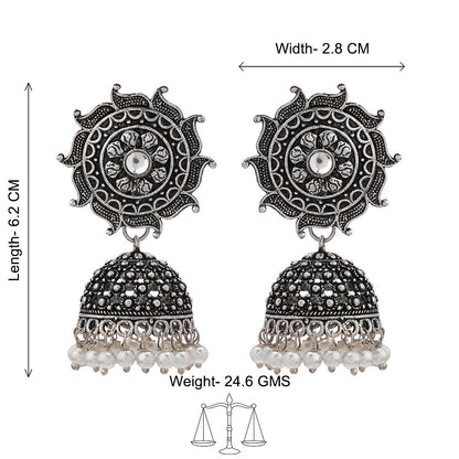 Sooraj radiance pearl jhumki earring (White)