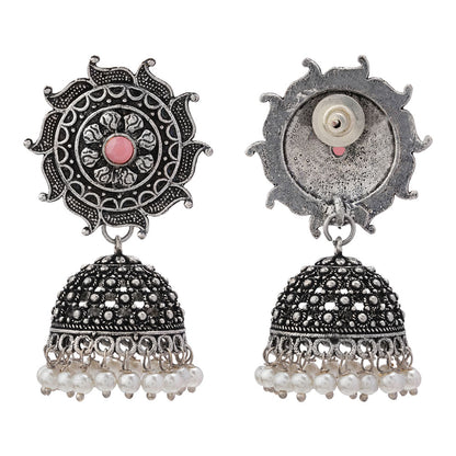 Sooraj radiance pearl jhumki earring (Baby Pink)