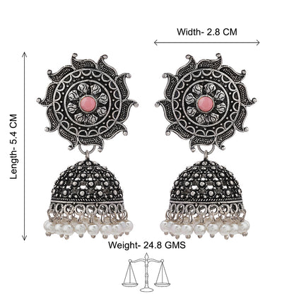 Sooraj radiance pearl jhumki earring (Baby Pink)