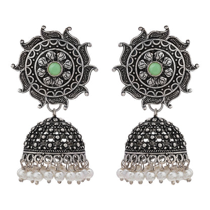 Sooraj radiance pearl jhumki earring (Pista)