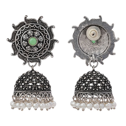 Sooraj radiance pearl jhumki earring (Pista)
