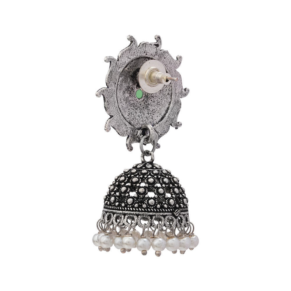 Sooraj radiance pearl jhumki earring (Pista)