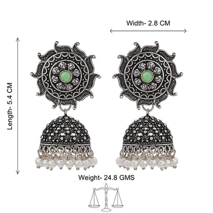 Sooraj radiance pearl jhumki earring (Pista)