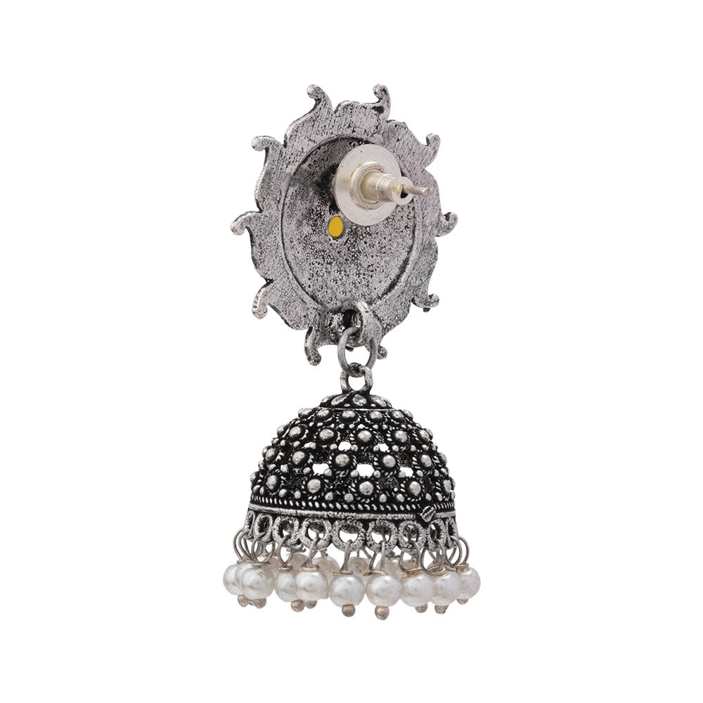 Sooraj radiance pearl jhumki earring (Yellow)