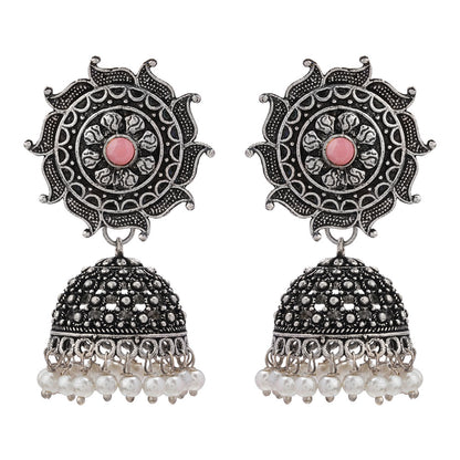Sooraj radiance pearl jhumki earring (Light Orange)
