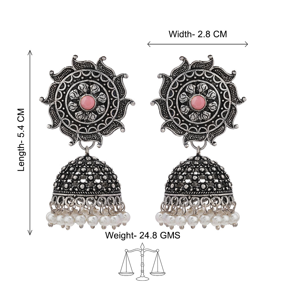 Sooraj radiance pearl jhumki earring (Light Orange)