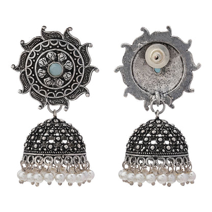 Sooraj radiance pearl jhumki earring (Mint)