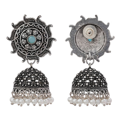 Sooraj radiance pearl jhumki earring (Mint)