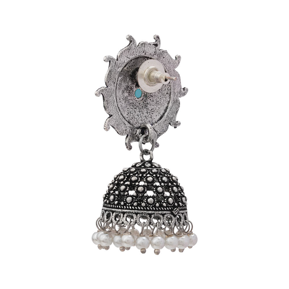 Sooraj radiance pearl jhumki earring (Mint)