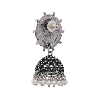 Sooraj radiance pearl jhumki earring (Mint)