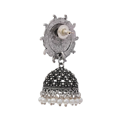 Sooraj radiance pearl jhumki earring (Grey)