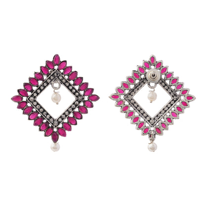 Sass Stone stud earrings (Red)