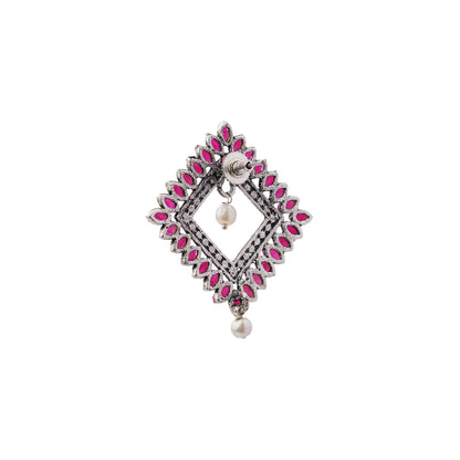 Sass Stone stud earrings (Red)