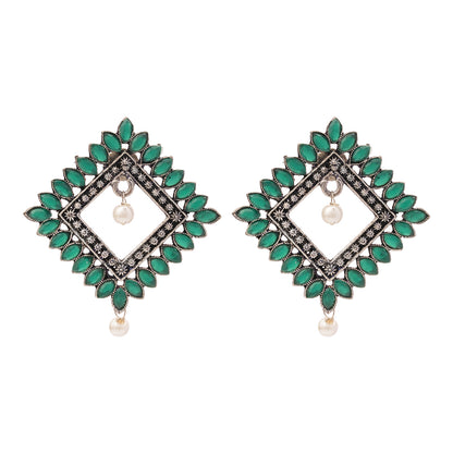Sass Stone stud earrings (Green)