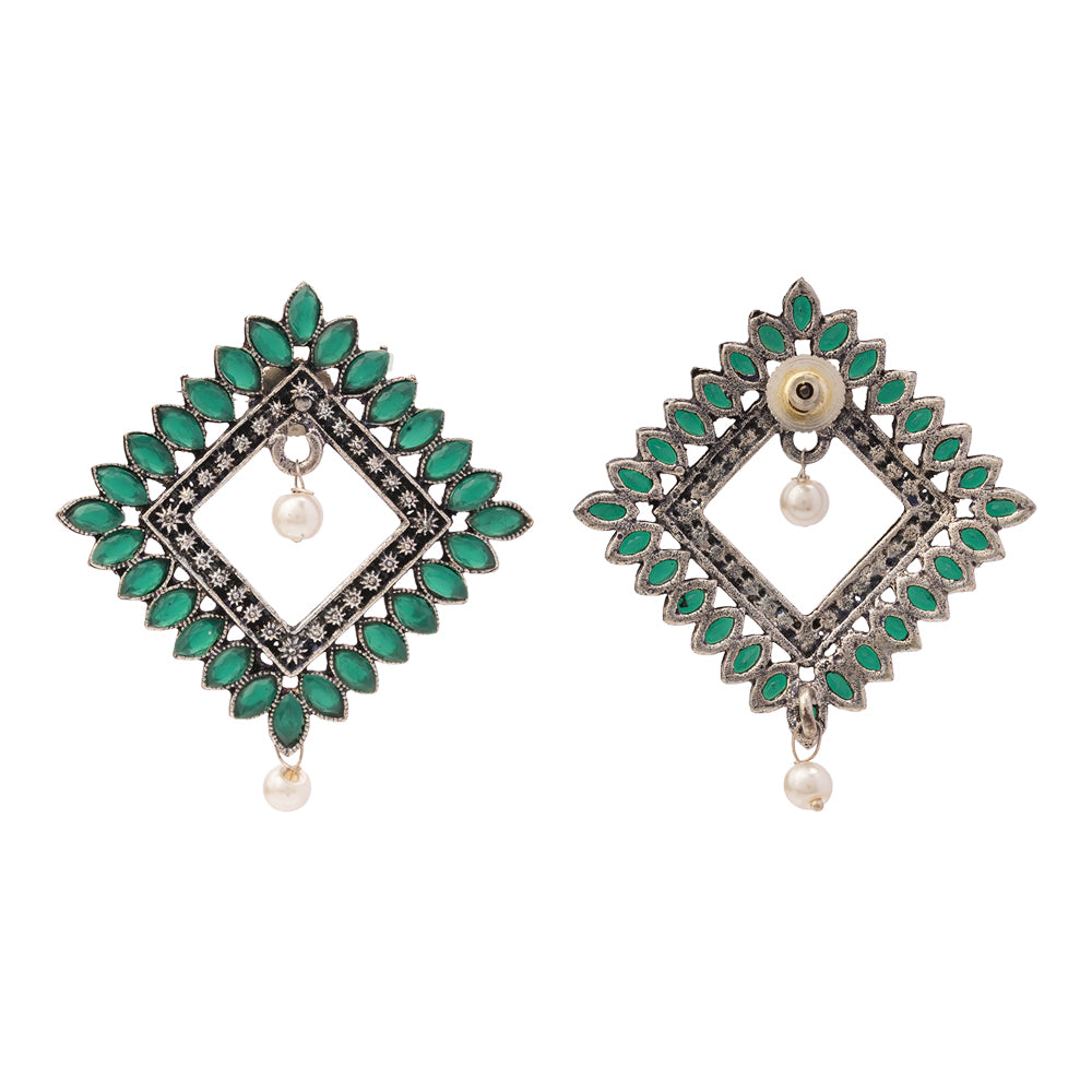 Sass Stone stud earrings (Green)